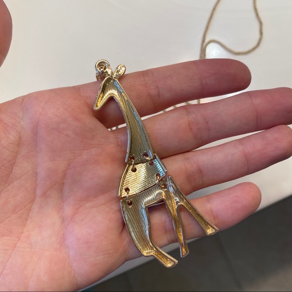 Ombré Blue and Gold Giraffe Long Necklace - Picture 4 of 4